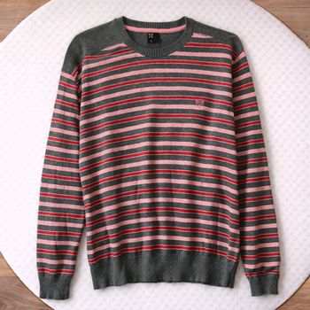 Pull rayé gris / rose Oxbow – taille L 