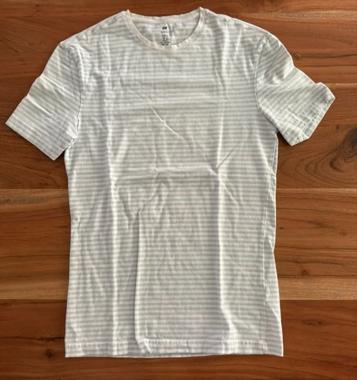 T-shirt rayé bleu clair H&M