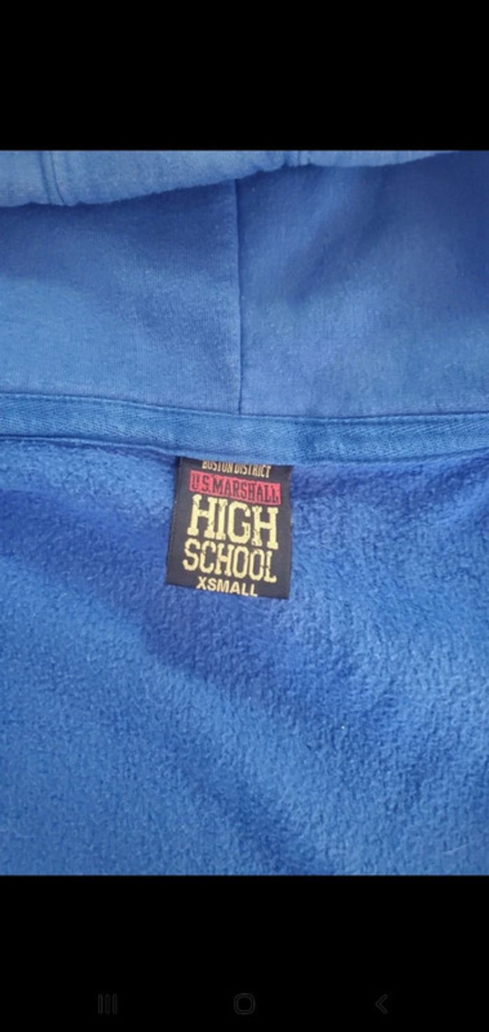 Veste à capuche bleue - U.S. Marshall - taille XS - photo numéro 5