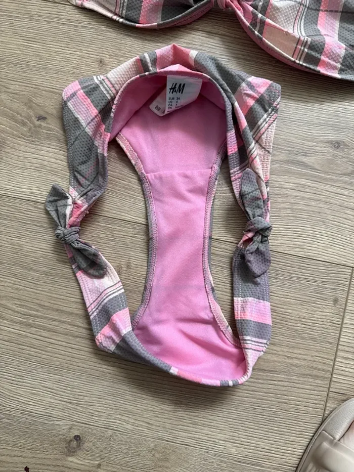 Maillot de bain rose gris 2 pièces - photo numéro 3