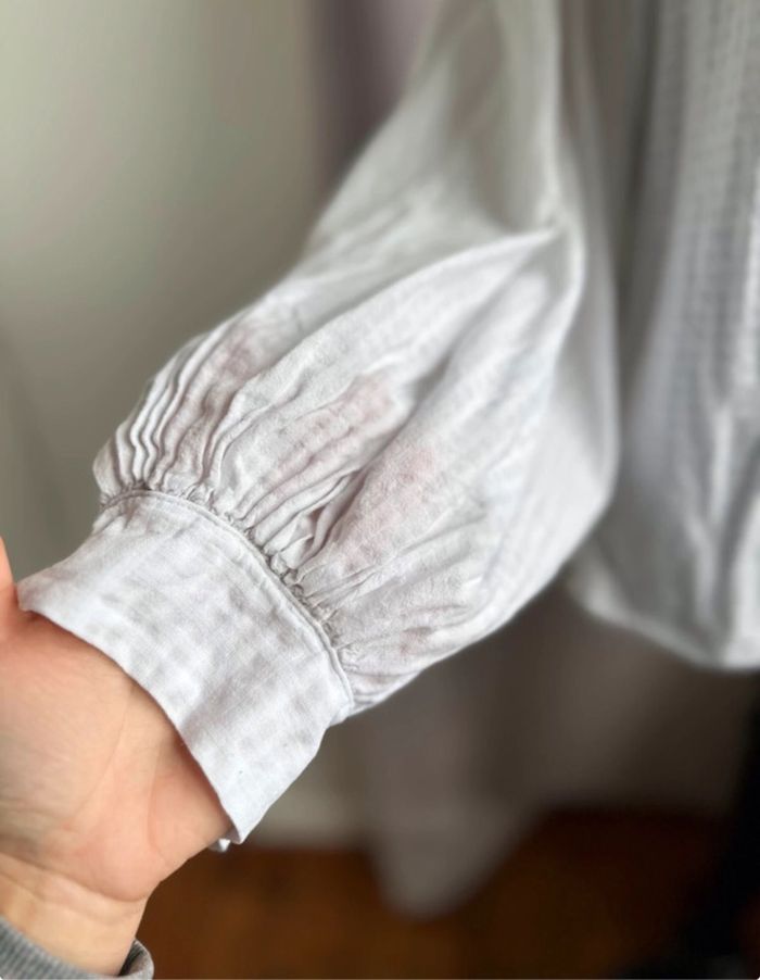 Blouse blanche longues manches taille unique - photo numéro 2