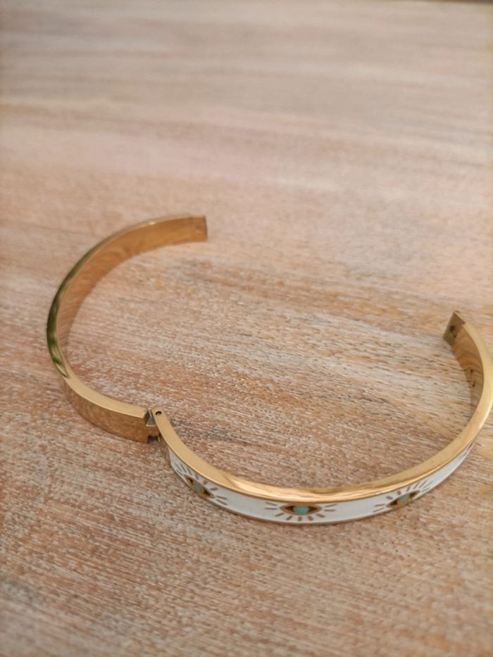 Ensemble de bijoux en acier doré'Oeil du Diable' - photo numéro 6