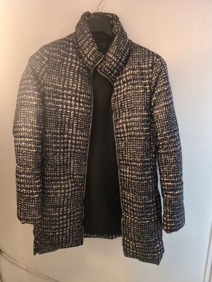 Doudoune femme noire et crème - photo numéro 6