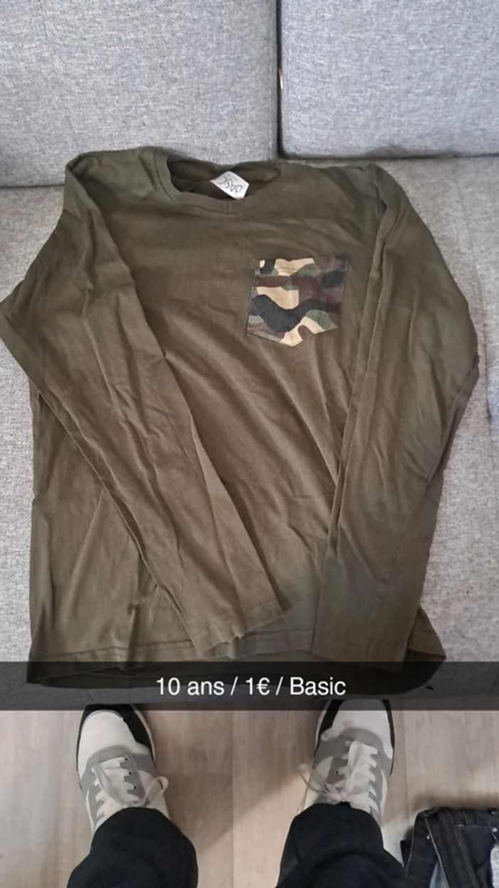 T-shirt manches longues kaki