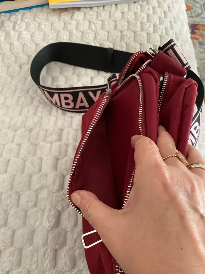 Sac bandoulière bordeaux - photo numéro 5
