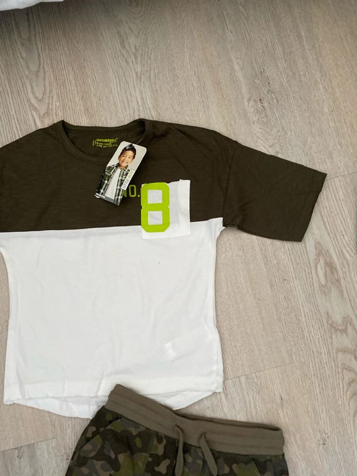 Ensemble, T-shirt et short camouflage, marque orchestra taille 6 ans - photo numéro 2