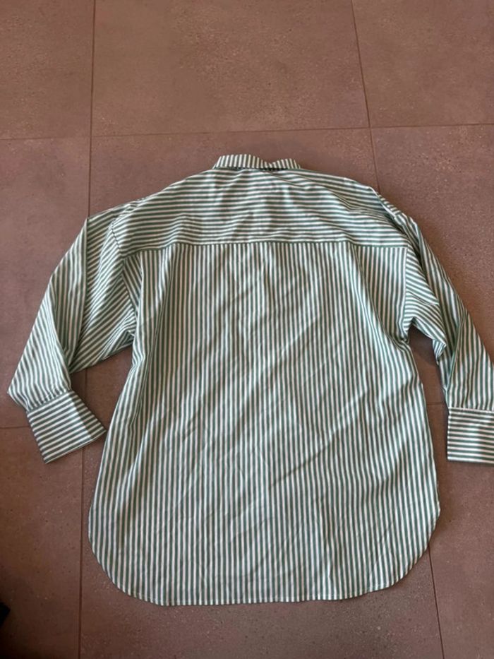 Chemise verte et blanche Elenza ample, taille L/XL pour femme - photo numéro 3