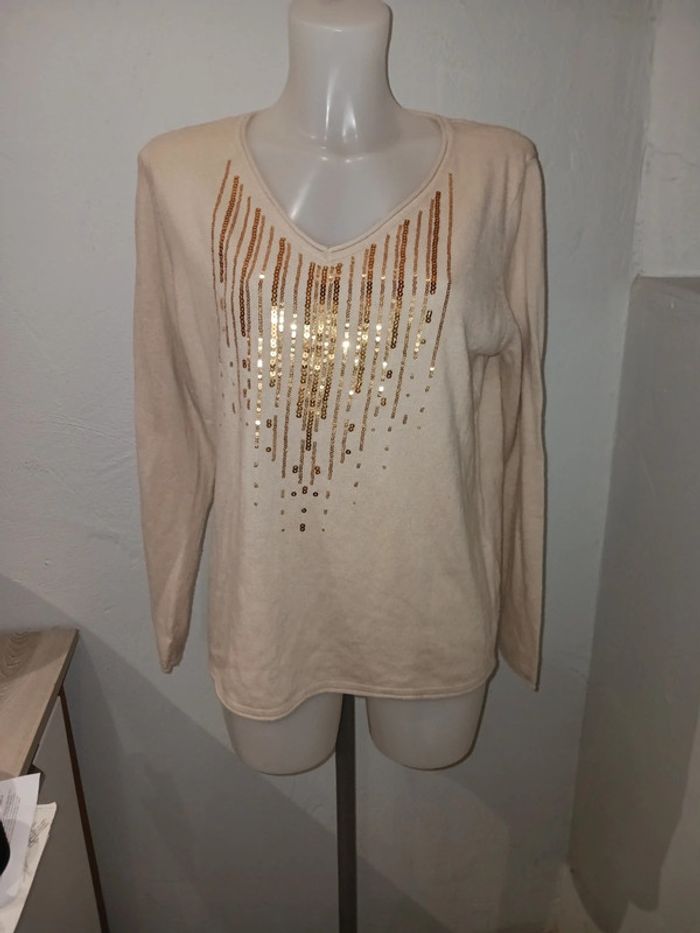 Pull fin beige T 42/44