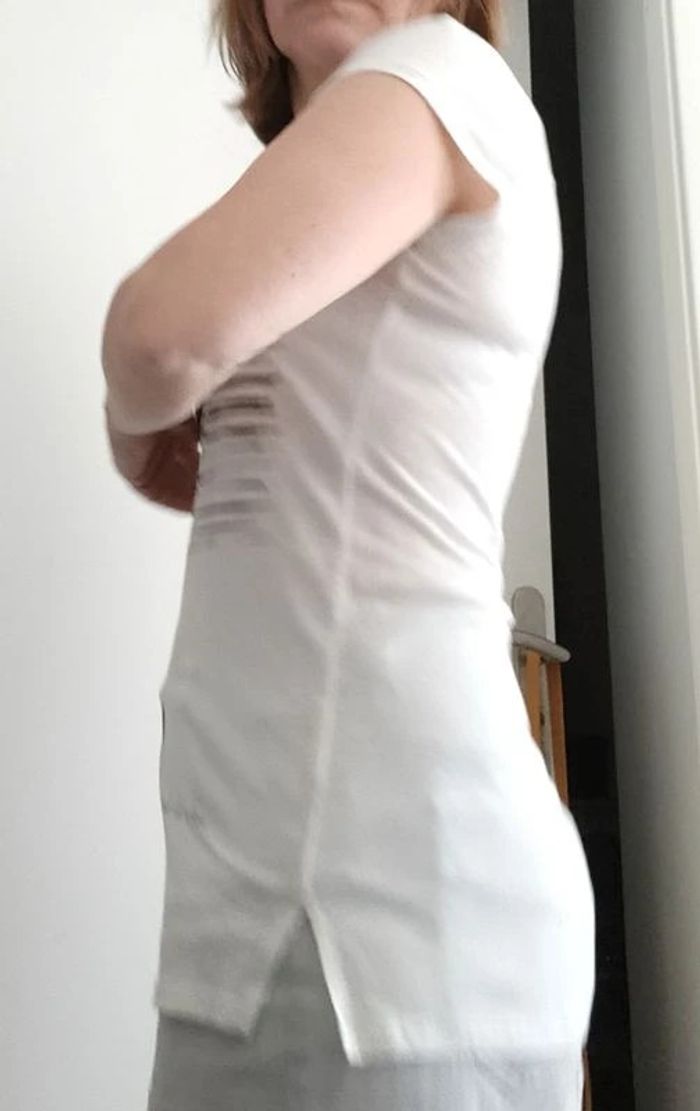 T-shirt blanc camaïeu taille 38 - photo numéro 4