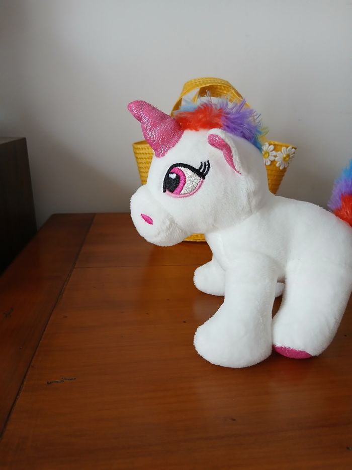 Doudou-Peluche Bébé Licorne *14 cm - photo numéro 3