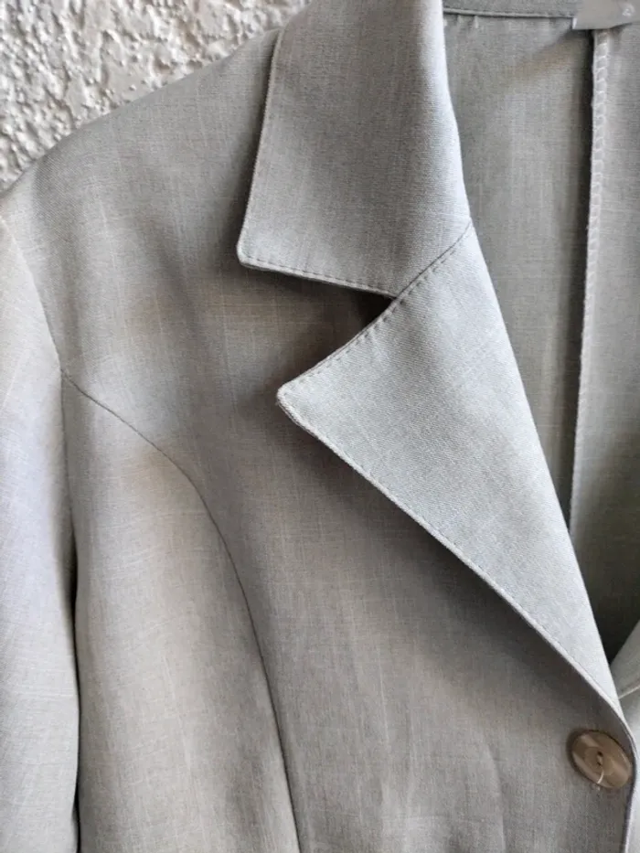 Veste blazer manche courte vert t 48 - photo numéro 3