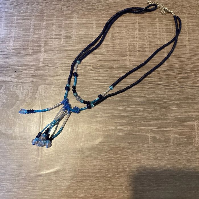 Collier en perles vintage | bleu 🌸