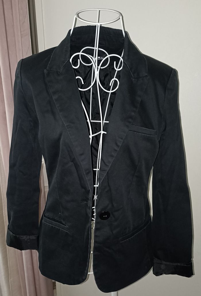 Blazer Pimkie Noir Basique Chic - Taille 36 (S) - photo numéro 6