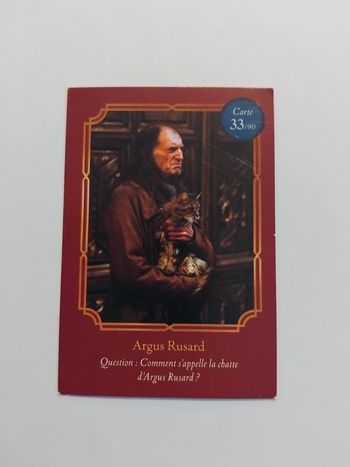 🃏 Carte Harry Potter (Auchan) - Wizarding World - Argus Rusard 33/90
