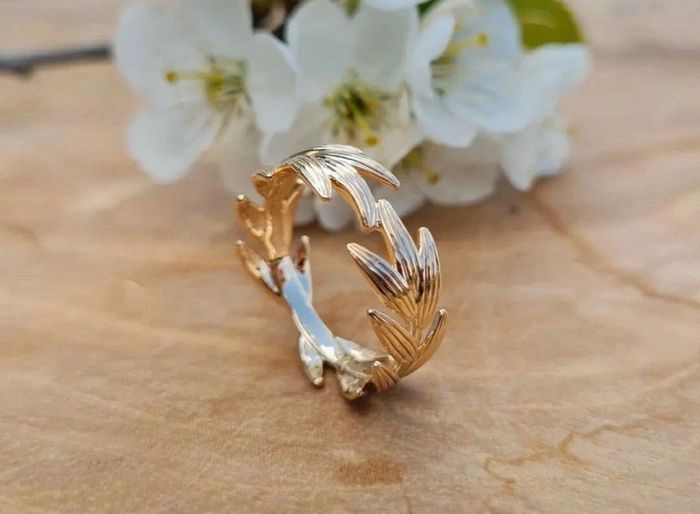 Sublime bague épi de blé plaqué or 18k taille 56