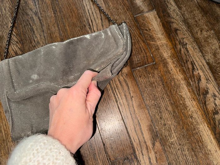 Sac petite mendigote en cuir Taupe irisé - photo numéro 6