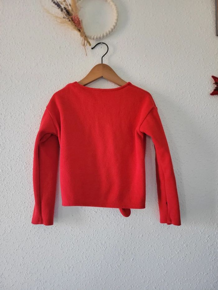 Pull rouge nœud fille 6 ans - photo numéro 6