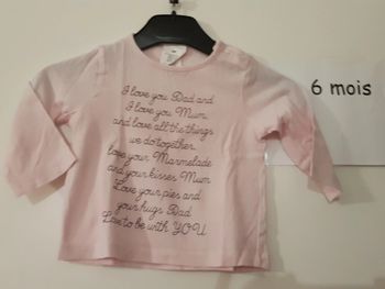 T-shirt ml I love you dad and mum 6 mois