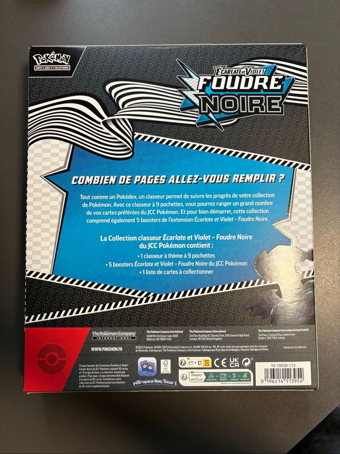 Pokémon - Écarlate et Violet – Coffret classeur Foudre Noire EV10.5 (5 boosters) - photo numéro 2