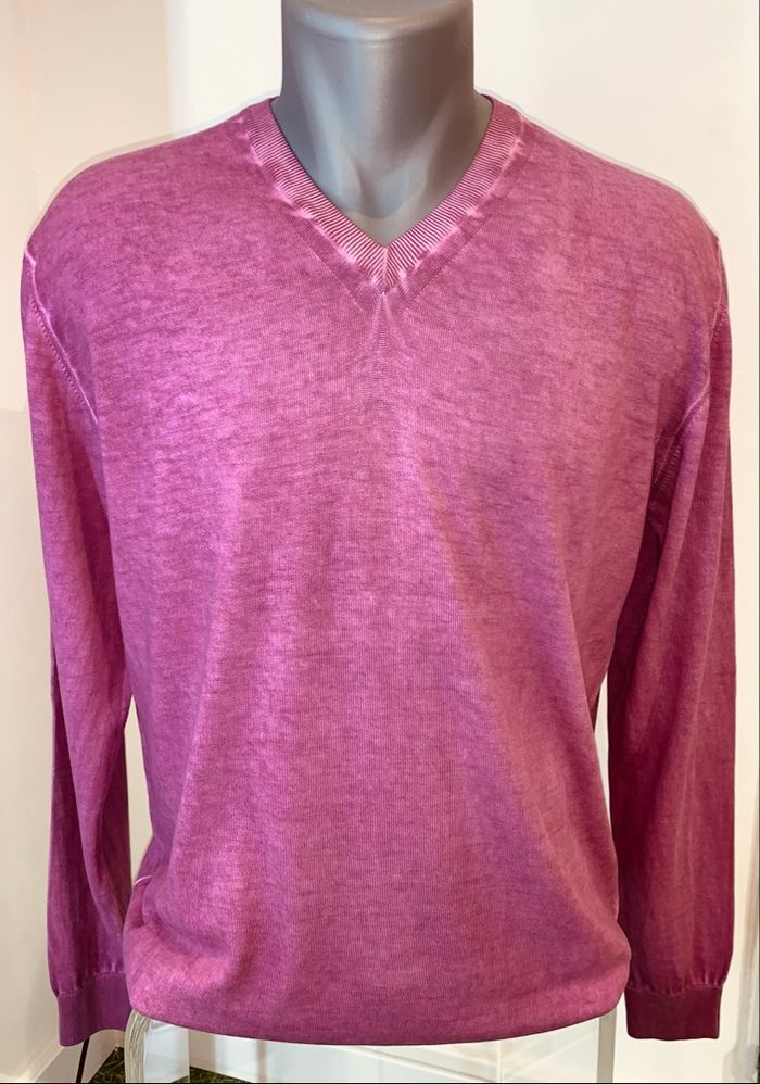 Pull col V teinture naturelle Privati Firenze - photo numéro 2