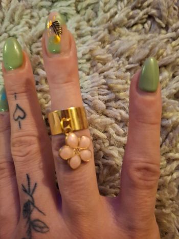 Bague femme adaptable fleur doré