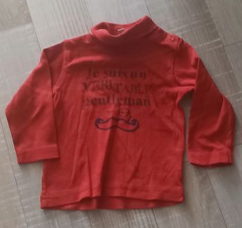 Tee shirt manches longues col roulé 6 mois