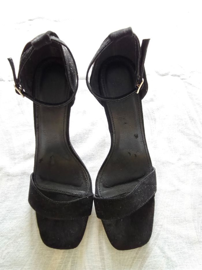 Truffle Collection Sandales Talons Suédine Noir Bon État 39 - photo numéro 2