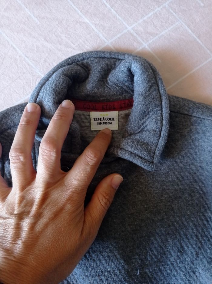 Veste grise tape a l oeil 18mois - photo numéro 2