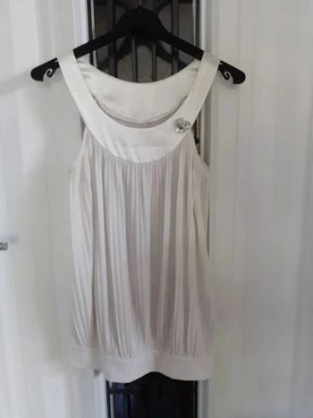 Top blouse blanc sans manches très bon état Taille 38/40