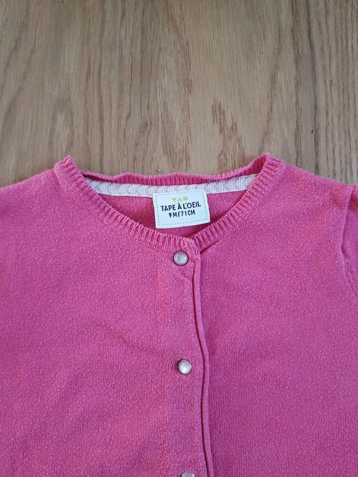 Gilet rose bébé 9 mois 71 cm - photo numéro 2