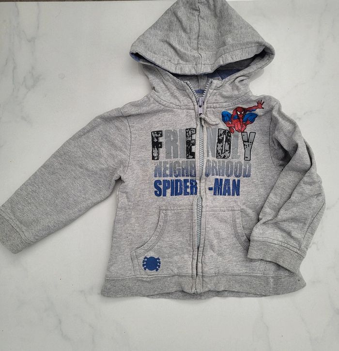 Gilet sweat zippé 2/3ans spiderman