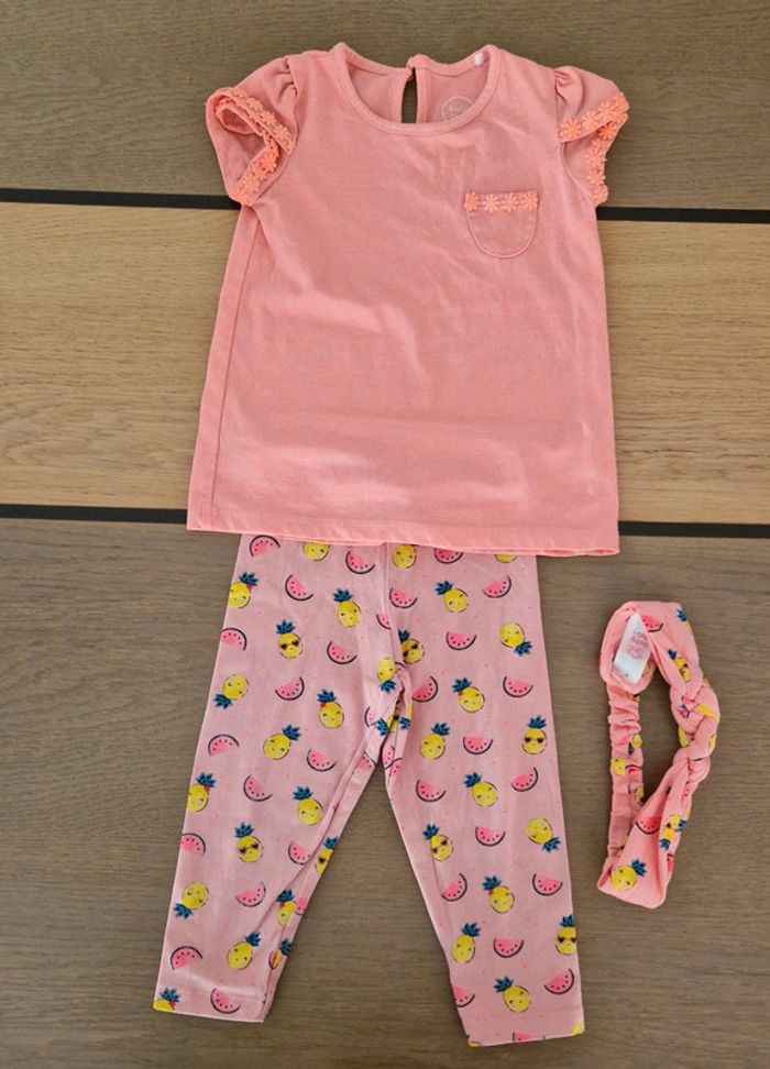 Ensemble motif fruits legging tee shirt et bandeau 2 ans