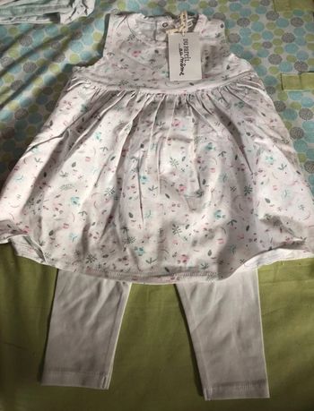 Ensemble printemps robe et legging fille 12 mois du pareil au même DPAM