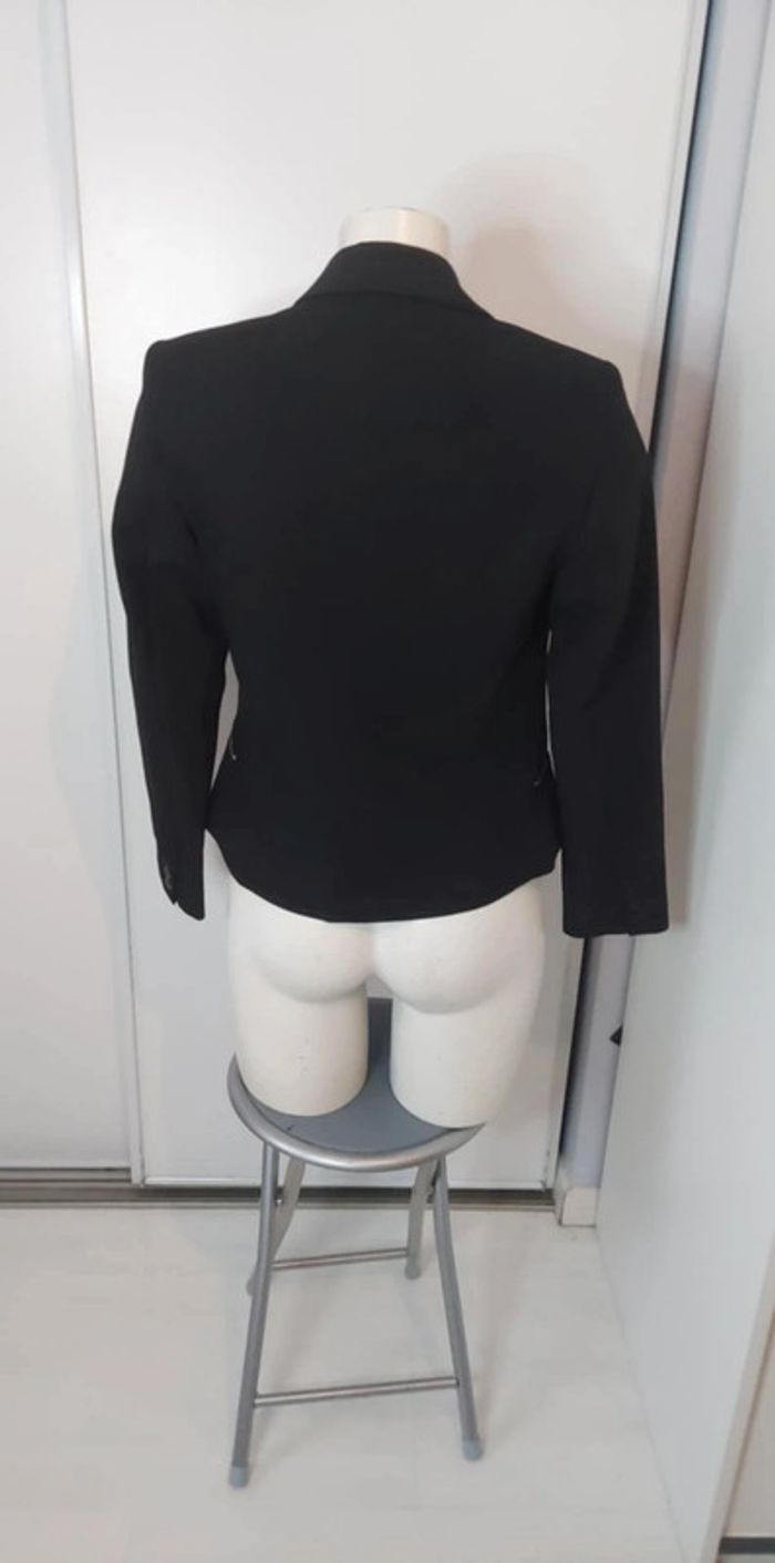 Veste noire blazer Zip argenté bershka M 38 - photo numéro 5