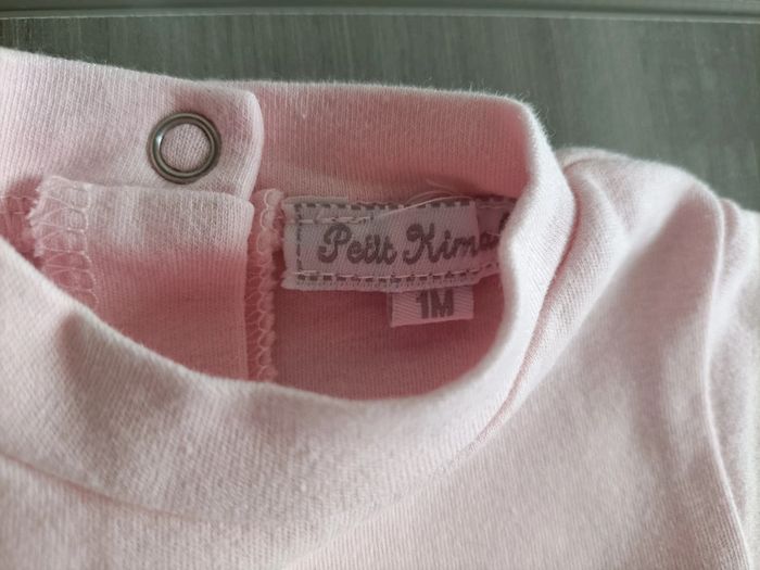 Pyjama coton 🐭 rose pâle 1 mois - photo numéro 5