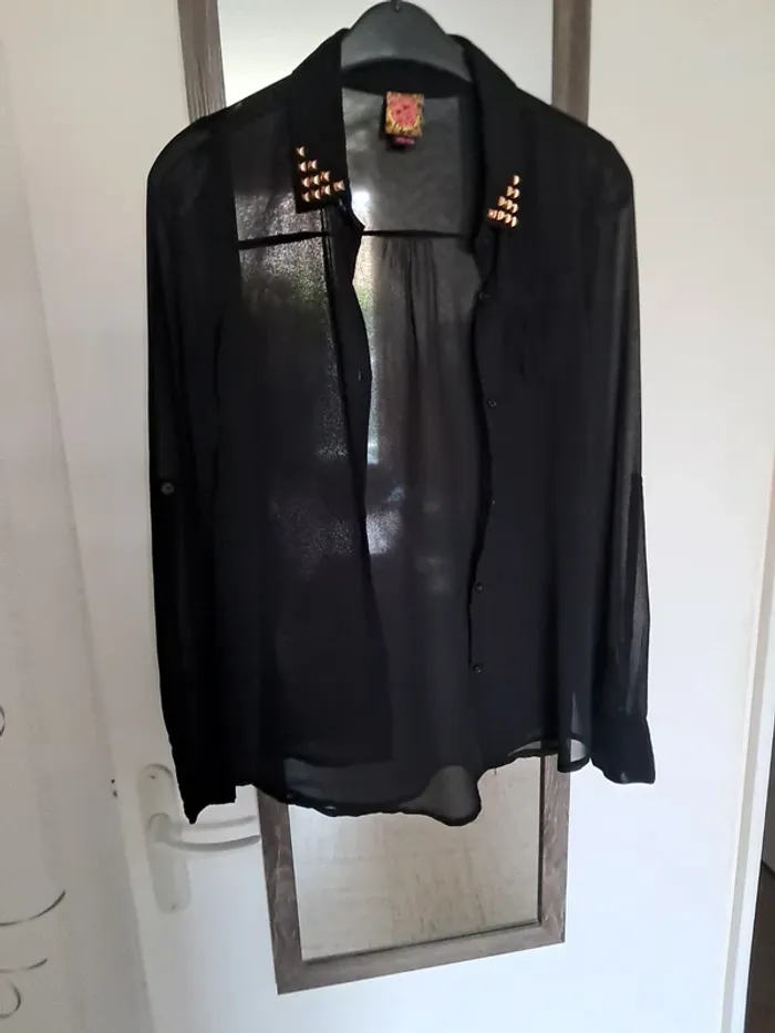 Chemise noire transparente - photo numéro 2