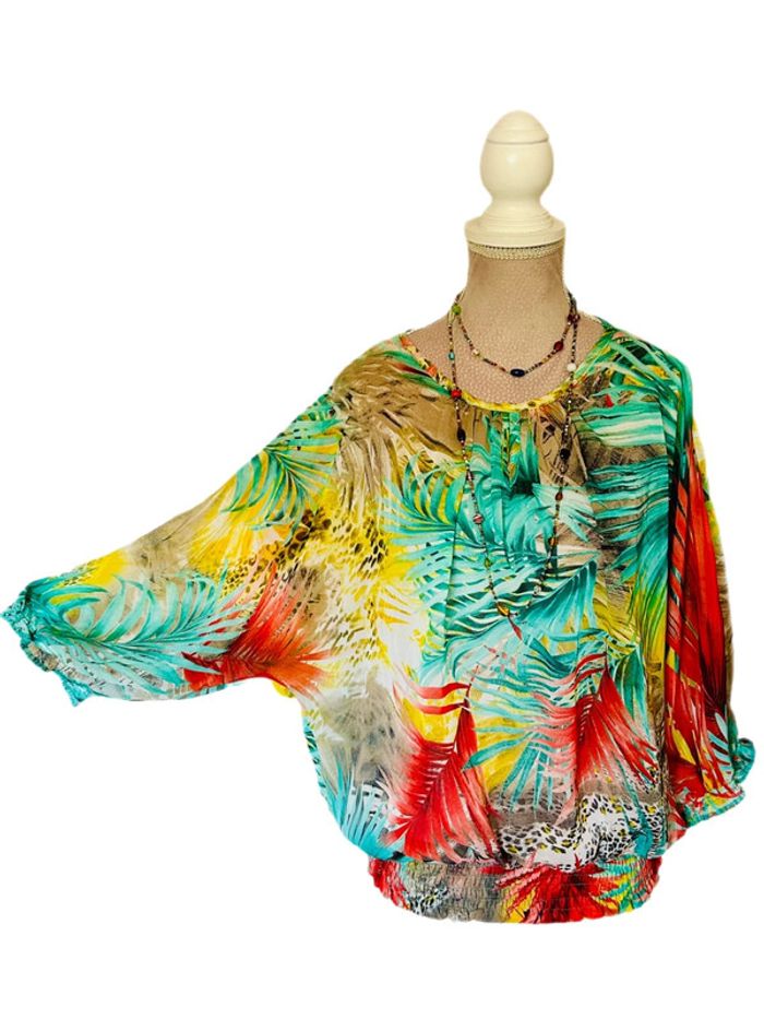 🌴🌺Blouse d’été bohème tropical🌿Exotic foliage summer blouse🌺🌴 - photo numéro 6