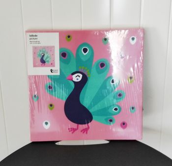 Tableau lumineux LED – motif paon multicolore (neuf)