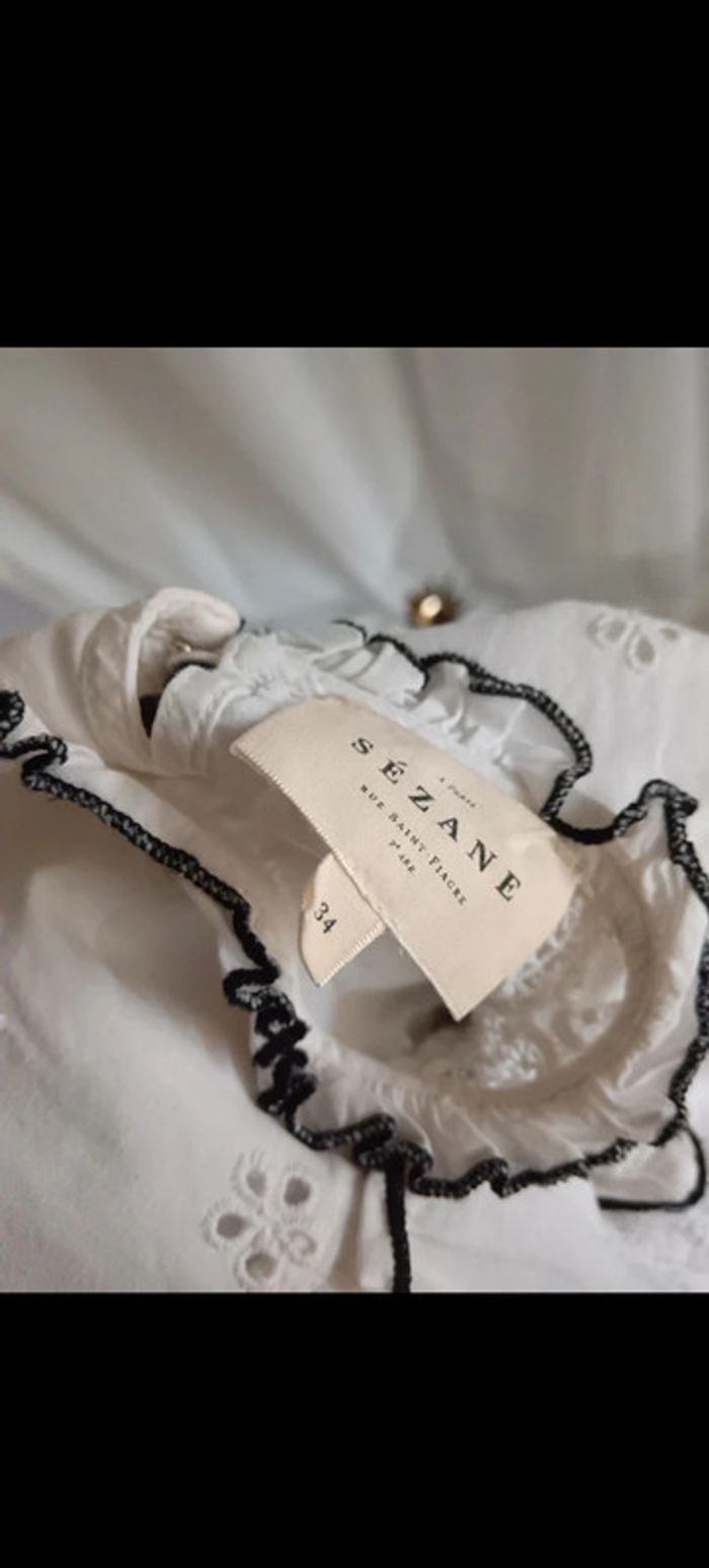 Sézane | Blouse coton broderie et dentelle | t 34 - photo numéro 10