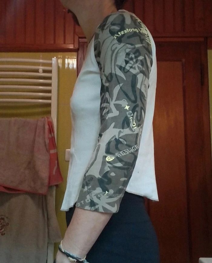 Pull blanc et vert kaki femme Protest - photo numéro 6