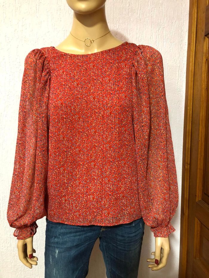 Blouse rouge à fleurs naf naf - n e u v e