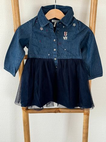 Robe manches longues en jean avec volant IKKS Taille 18 mois