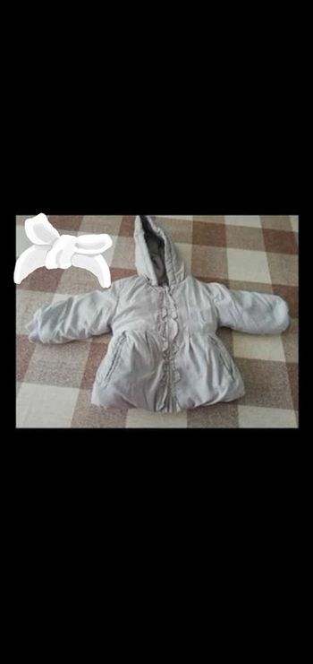 Manteau imperméable fourré polaire gris avec capuche Tex 9 mois neuf 7€