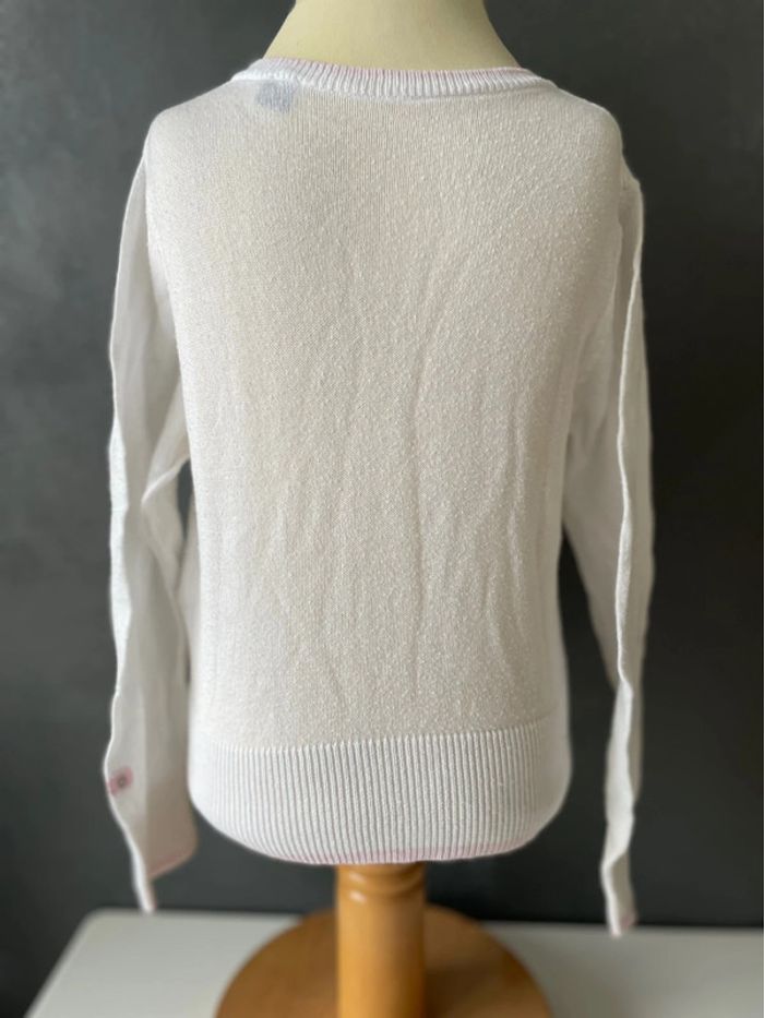 Gilet blanc et rose fille - photo numéro 2