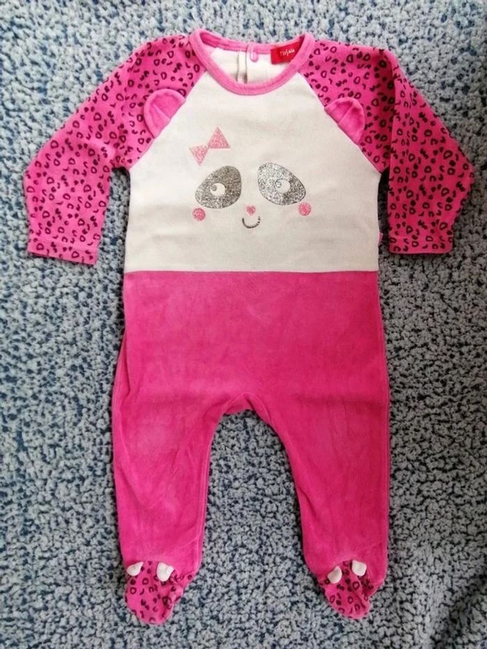 Pyjama velour fille taille 12 mois