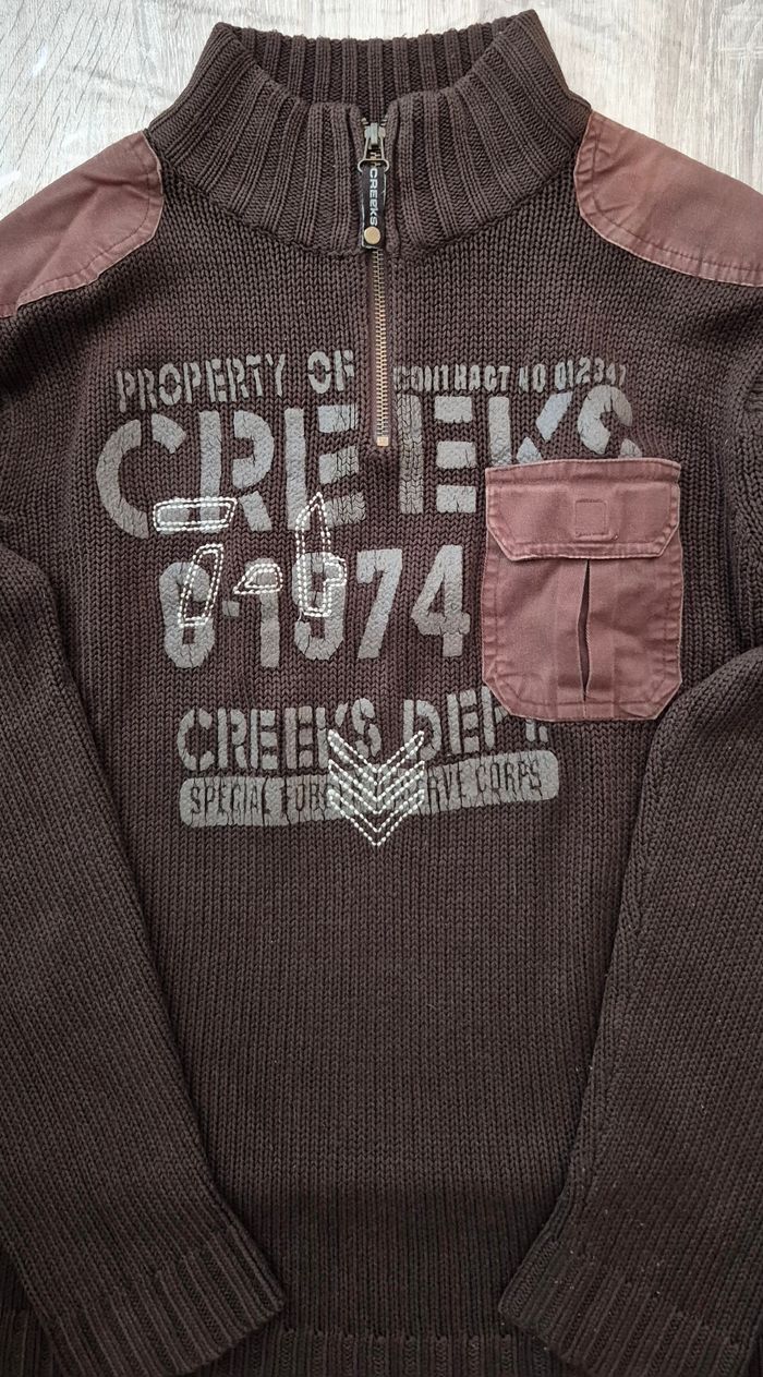 Pull garçon marron Creeks - photo numéro 2