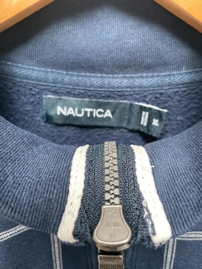 Quart-Zip Nautica navy blue checkered mens XL - photo numéro 4