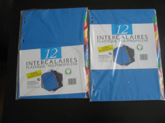 LOT DE 3 PAQUETS D'INTERCALAIRES PLASTIQUE - GRAND FORMAT - NEUF - n°49 - photo numéro 2