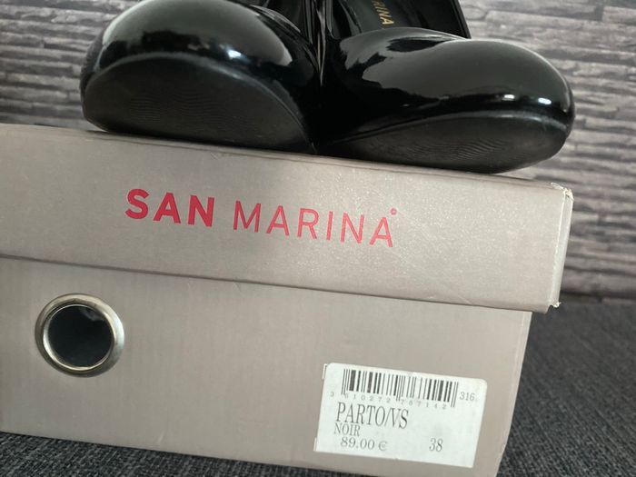 Chaussures vernies noir talon chromé 38 San Marina - photo numéro 8