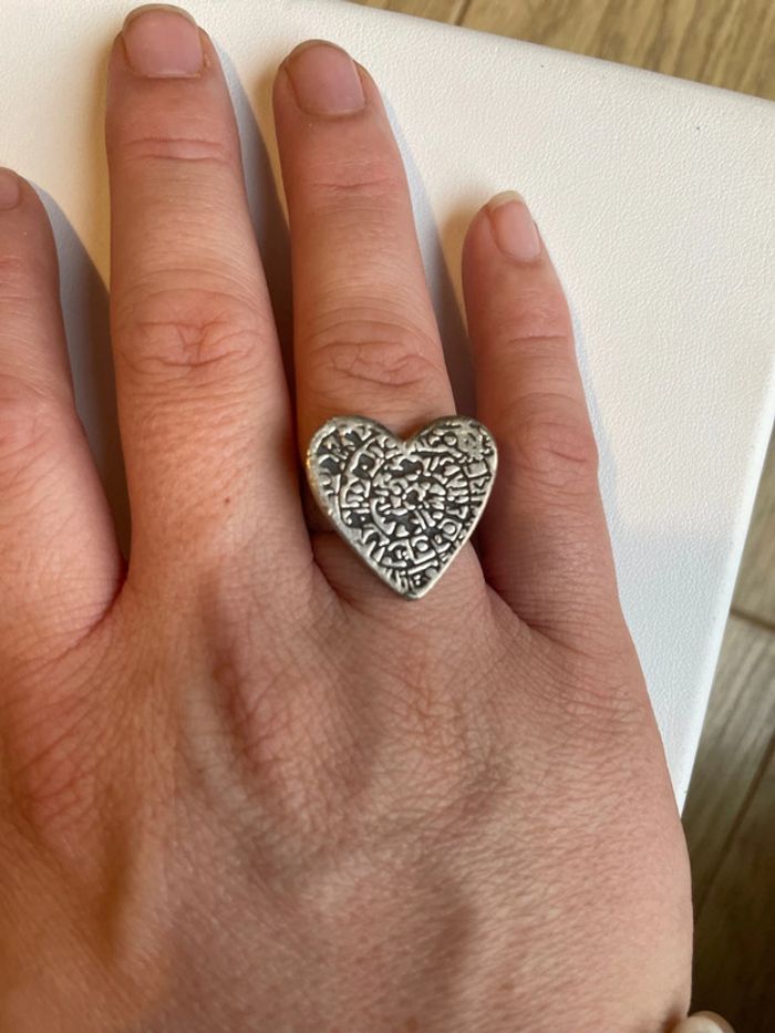 Bague marque Fy ajustable en argent coeur - photo numéro 2